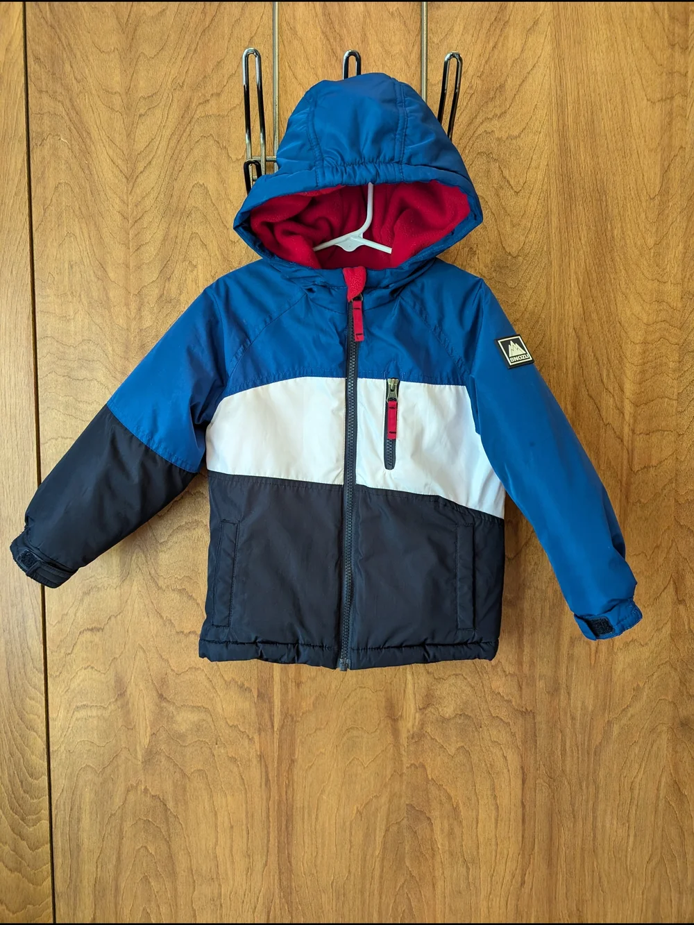 ❄️ Snozu Blue, White and Black Colorblock Winter Jacket 3T